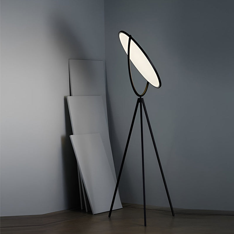 Modern Black Metal Rotating LED Tripod Floor Lamp - Adjustable Height & Stylish Design