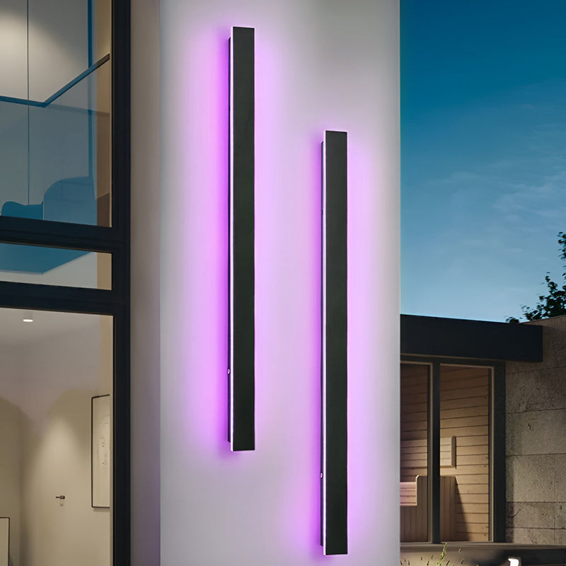 Black Outdoor LED Linear Wall Lights - Long-Lasting Energy-Efficient Lighting for Patios & Gardens