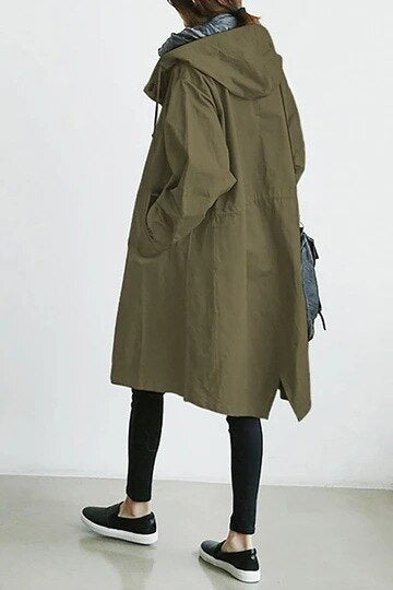 Chic Women's Lightweight Long Hooded Trench Coat - Versatile All-Season Stylish Outerwear for Every Occasion