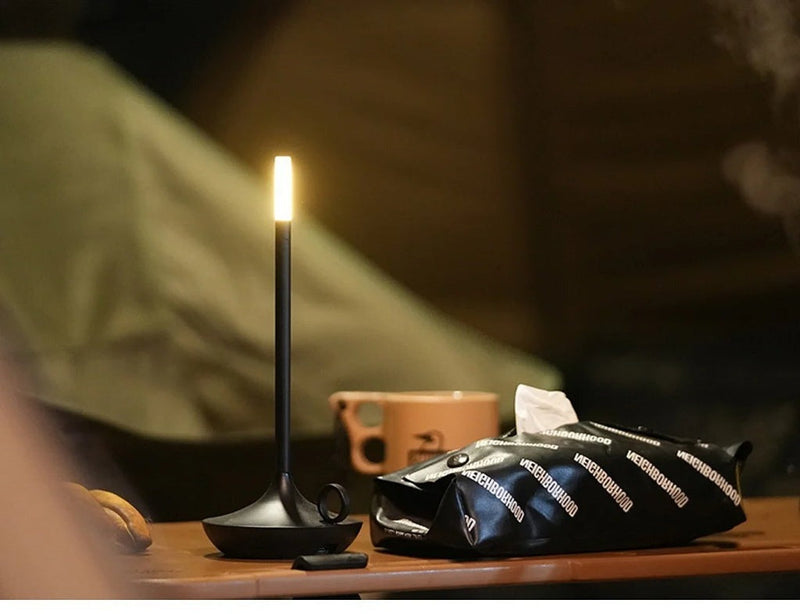 Wick LED Candle Light Table Lamp - Elegant Battery-Operated Decorative Lighting for Home & Events