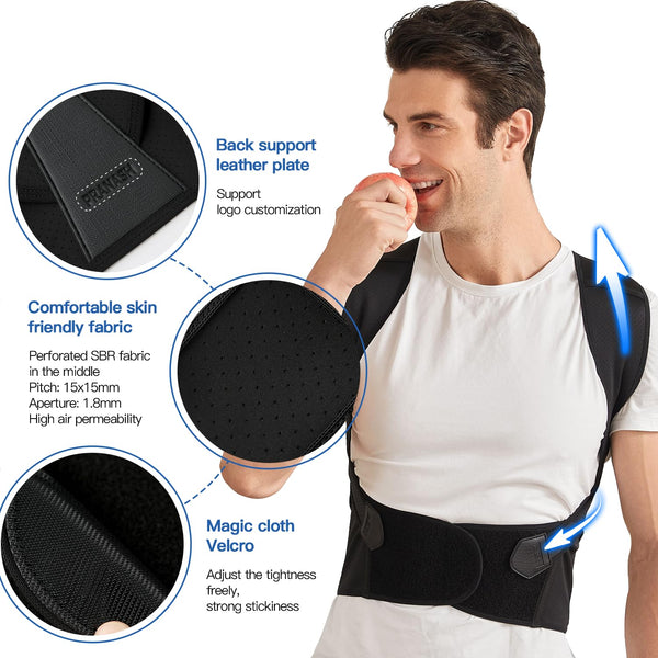 Adjustable Back Posture Corrector for Improved Spine Alignment & Comfort - Unisex Design