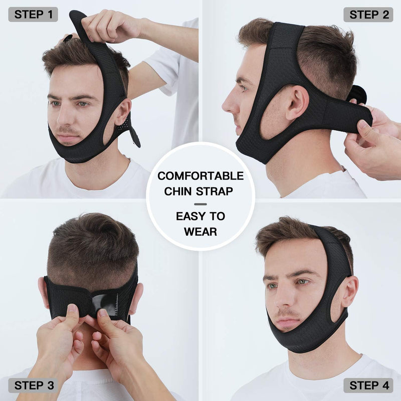 Adjustable Anti-Snoring Chin Strap for Sleep Apnea Relief - Comfortable & Effective Sleep Aid