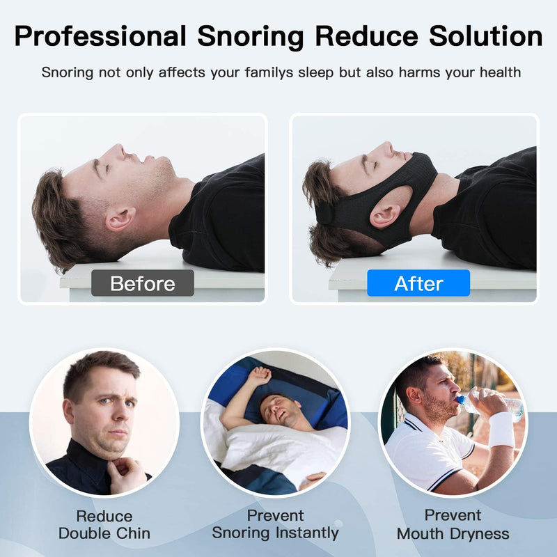 Adjustable Anti-Snoring Chin Strap for Sleep Apnea Relief - Comfortable & Effective Sleep Aid