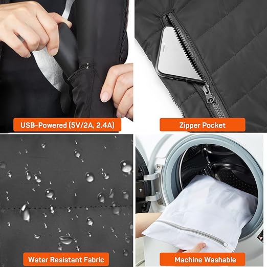 Unisex Rechargeable Heated Vest - Adjustable Temperature, Lightweight & Stylish for Outdoor Activities