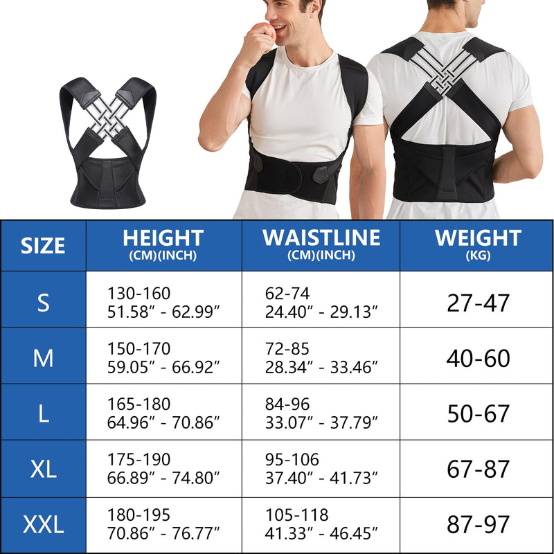 Adjustable Back Posture Corrector for Improved Spine Alignment & Comfort - Unisex Design
