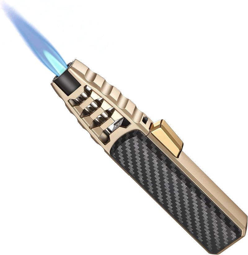 Windproof Torch Lighter - Refillable Butane Flame Lighter for Outdoor Use, Camping, and BBQ