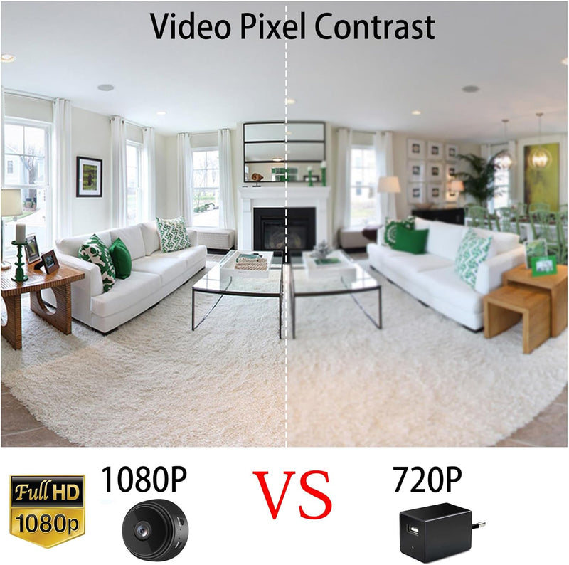 1080P HD Mini WiFi Camera with IR Night Vision - Home Security & Baby Monitor