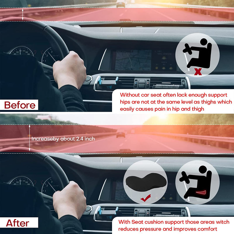 Premium Car Booster Seat Cushion for Adults - Comfortable & Supportive Driving Experience