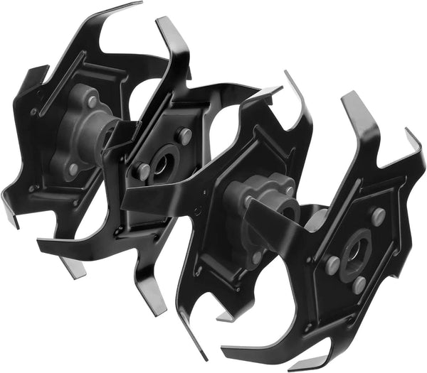 6-Inch Heavy-Duty Metal Tiller Blade Set for Efficient Soil Tilling and Gardening