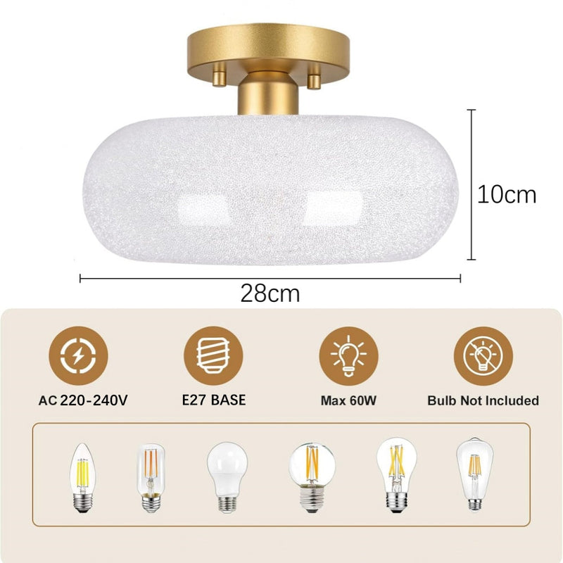 Modern Semi-Flush Ceiling Light Fixture with Elegant Glass Design - Contemporary Lighting for Home Decor