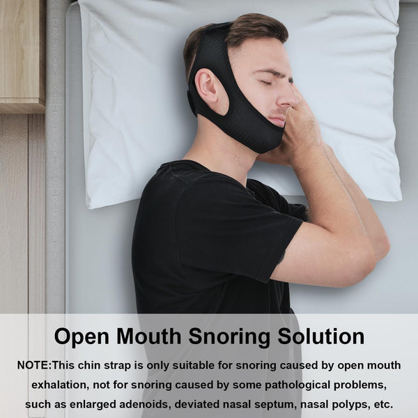 Adjustable Anti-Snoring Chin Strap for Sleep Apnea Relief - Comfortable & Effective Sleep Aid