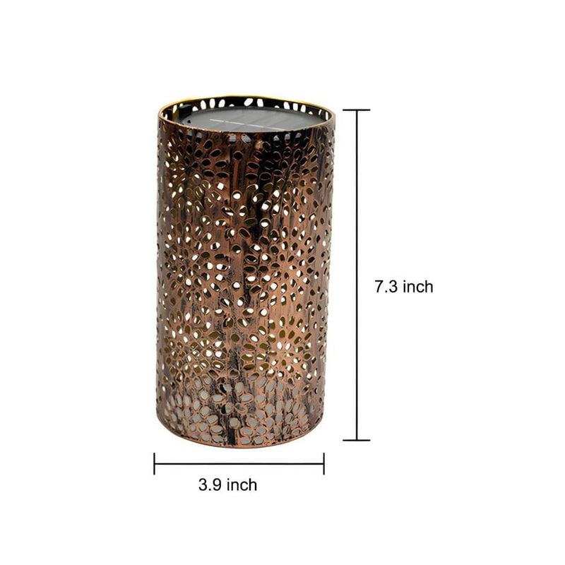 7.3-Inch Metal Cut-Out Solar Lantern for Outdoor Decor - Stylish & Eco-Friendly Lighting