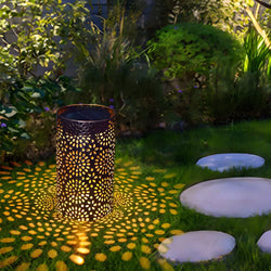 7.3-Inch Metal Cut-Out Solar Lantern for Outdoor Decor - Stylish & Eco-Friendly Lighting