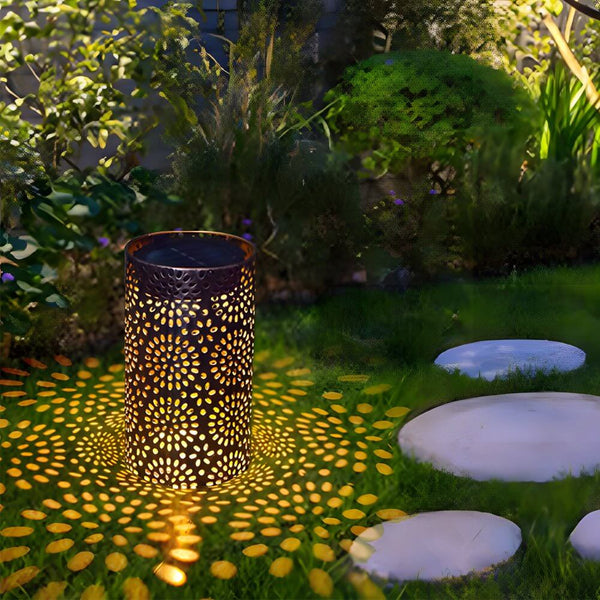 7.3-Inch Metal Cut-Out Solar Lantern for Outdoor Decor - Stylish & Eco-Friendly Lighting