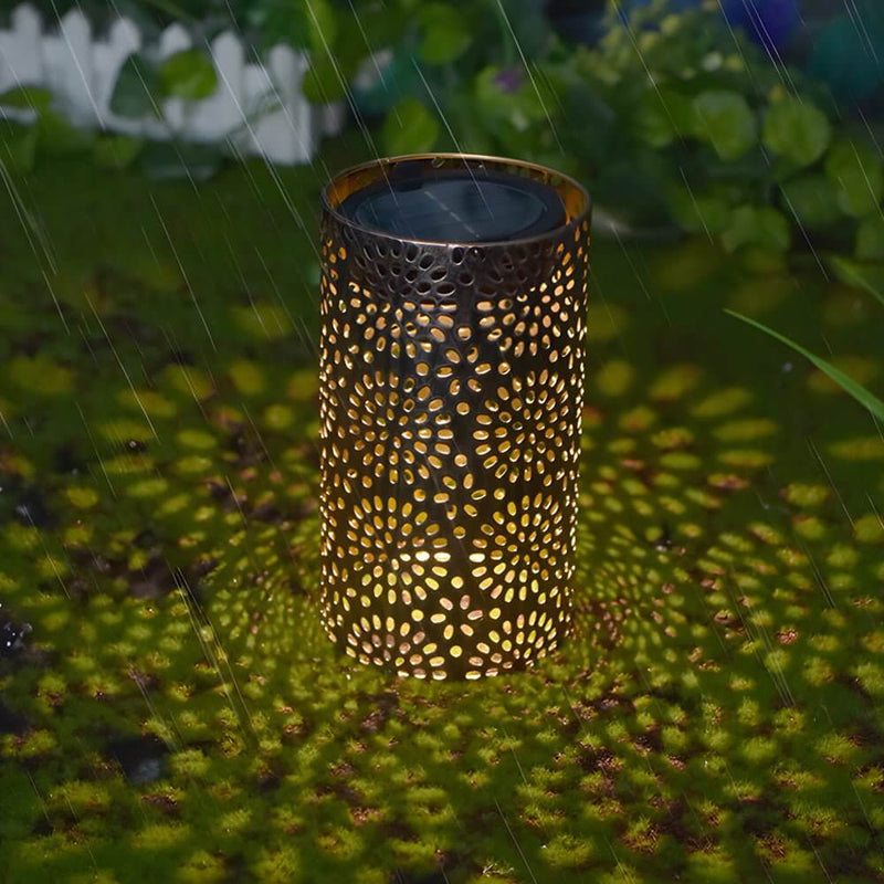7.3-Inch Metal Cut-Out Solar Lantern for Outdoor Decor - Stylish & Eco-Friendly Lighting