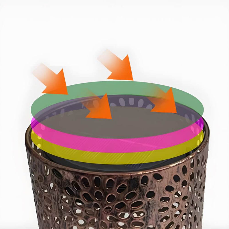 7.3-Inch Metal Cut-Out Solar Lantern for Outdoor Decor - Stylish & Eco-Friendly Lighting
