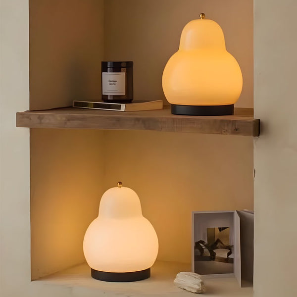 7.5-Inch Glass Pear LED Table Lamp with Touch Switch - Elegant Ambient Lighting for Home Decor