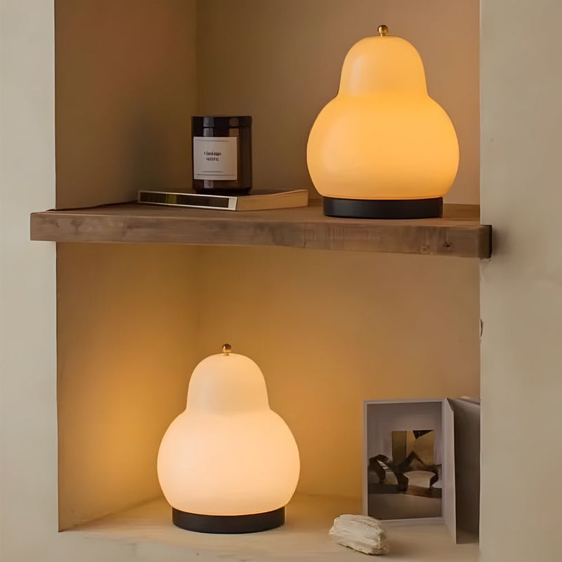 7.5-Inch Glass Pear LED Table Lamp with Touch Switch - Elegant Ambient Lighting for Home Decor