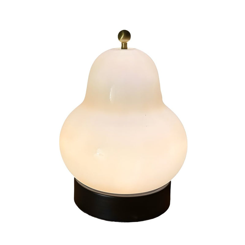 7.5-Inch Glass Pear LED Table Lamp with Touch Switch - Elegant Ambient Lighting for Home Decor