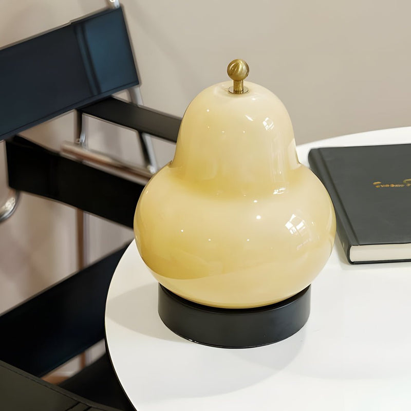 7.5-Inch Glass Pear LED Table Lamp with Touch Switch - Elegant Ambient Lighting for Home Decor