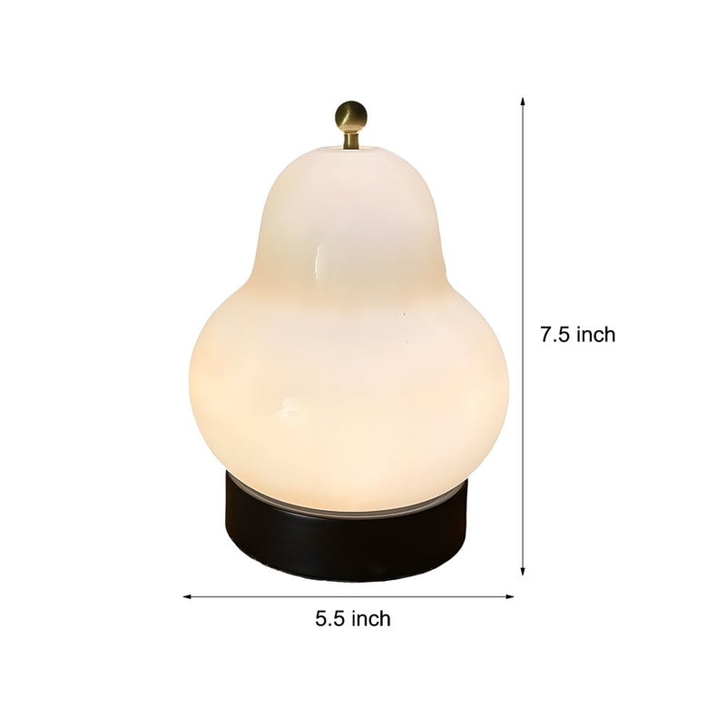 7.5-Inch Glass Pear LED Table Lamp with Touch Switch - Elegant Ambient Lighting for Home Decor