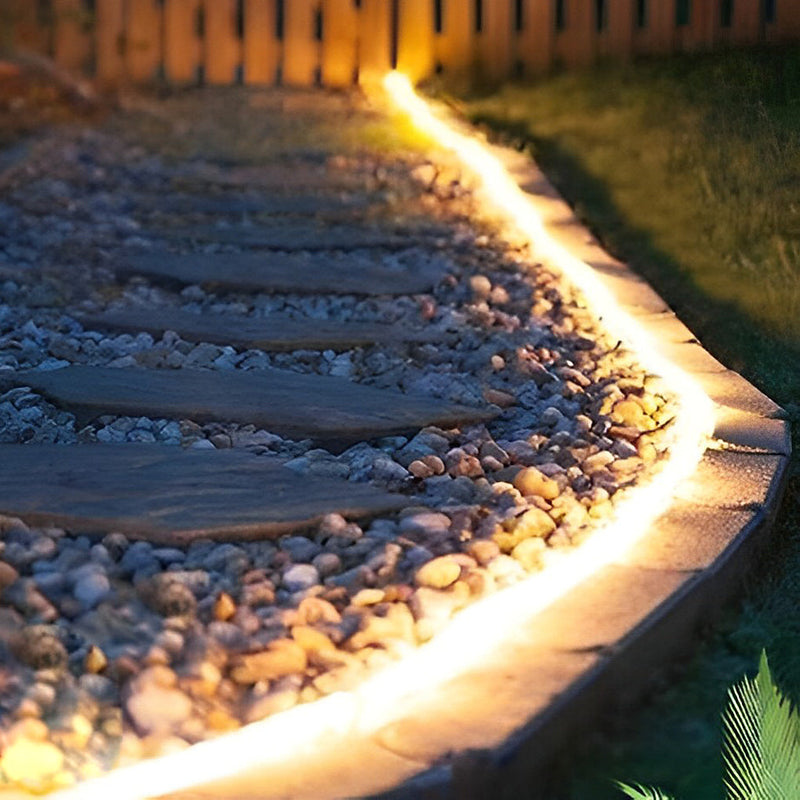 0.39'' Waterproof Recessed LED Under Tread Stair Lighting - Modern Flexible Strip Light for Safe and Stylish Illumination