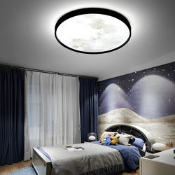 Creative Moon 3-Step Dimming LED Modern Flush Mount Ceiling Light - Stylish & Energy-Efficient Lighting Solution