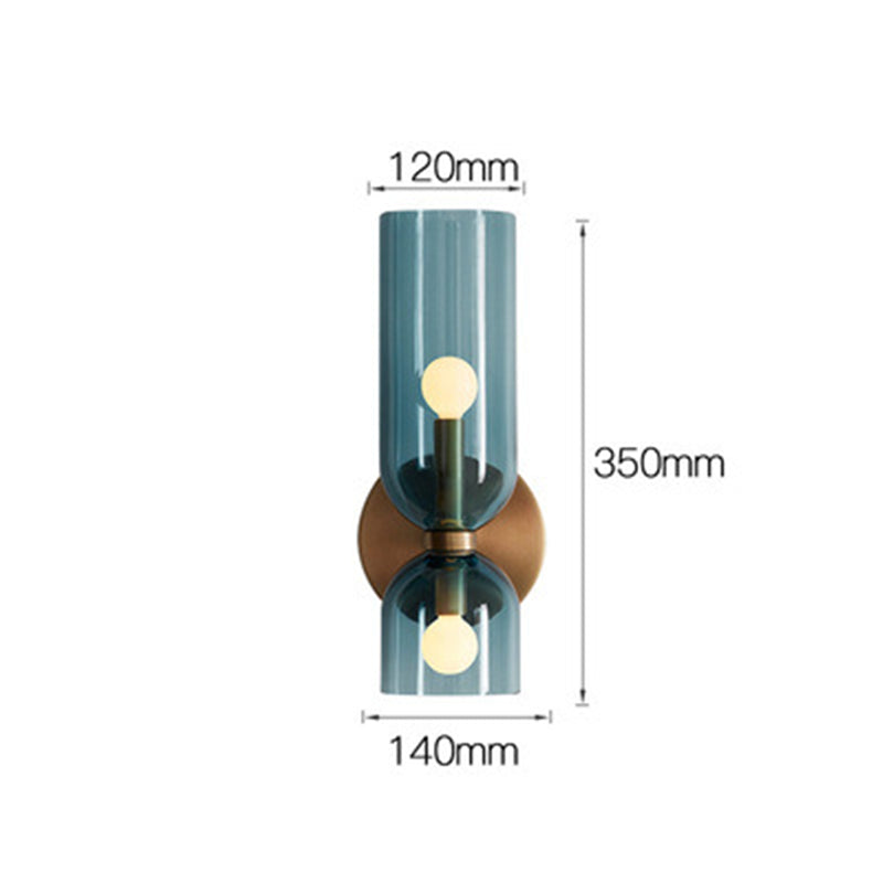 Modern Double Lamp Glass Wall Light - Elegant Indoor Lighting Fixture