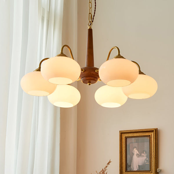 Optimized Product Title: "Nordic Chandelier - 4 & 6-Light Glass & Wood E27 LED Hanging Ceiling Light Fixture" 

This title includes relevant keywords while maintaining clarity and appeal for potential customers.