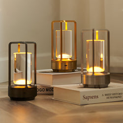 Cordless Portable Lantern Table Lamp with USB Charging - Touch Dimming Night Light for Home & Outdoor Use