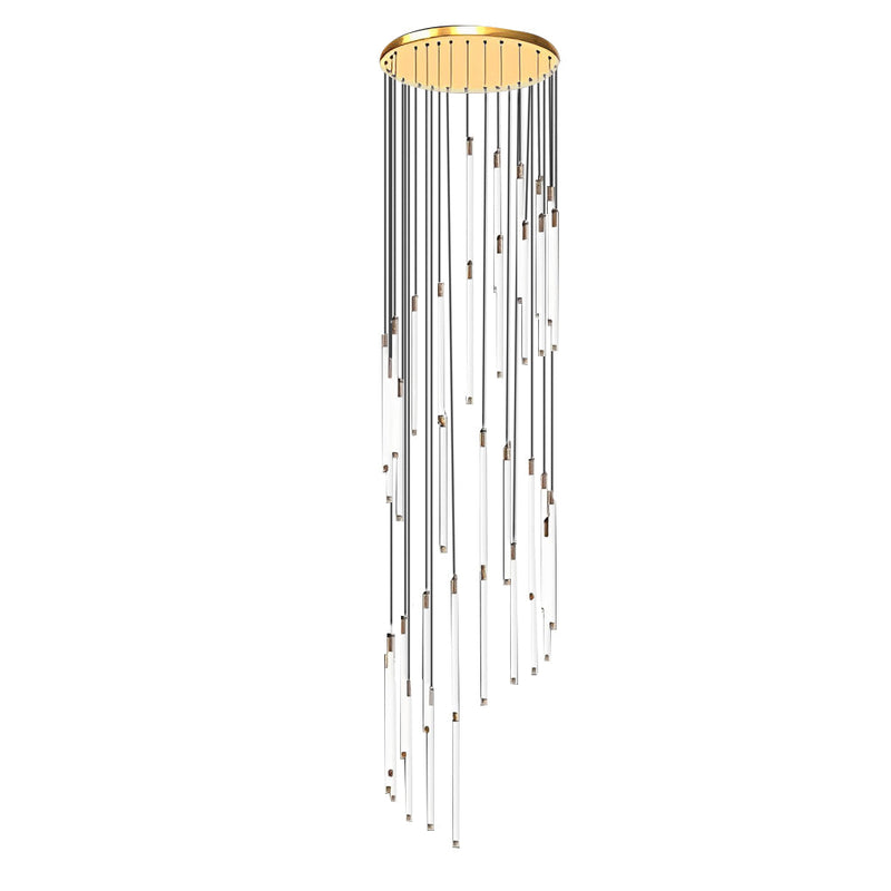 Modern Spiral Duplex LED Chandelier - Creative Long Tube Ceiling Light for Staircases