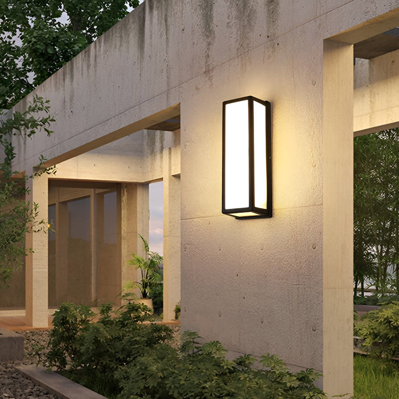 Modern Black Rectangle LED Waterproof Motion Sensor Wall Sconce - Stylish Outdoor Lighting Fixture