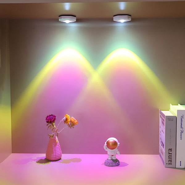 Colorful Sunset Projection LED Light with Touch Switch | Battery-Powered Ambient Cabinet Lighting for Home Decor