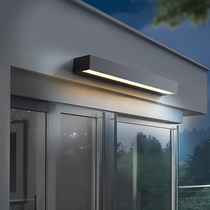 Modern Minimalist Waterproof Black LED Outdoor Wall Washer Light - Sleek Strip Design for Stylish Illumination