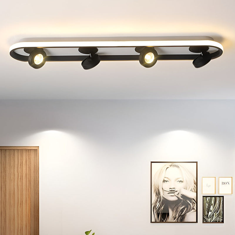 Modern Adjustable Rounded Rectangular LED Ceiling Spotlight - Sleek Design for Home & Office Lighting