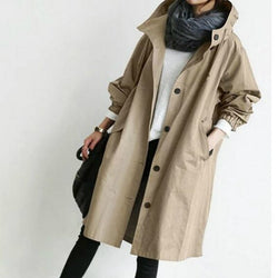 Chic Women's Lightweight Long Hooded Trench Coat - Versatile All-Season Stylish Outerwear for Every Occasion