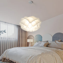 Nordic Flower-Shaped LED Chandelier Pendant Light - Three-Step Dimming, Elegant White Design