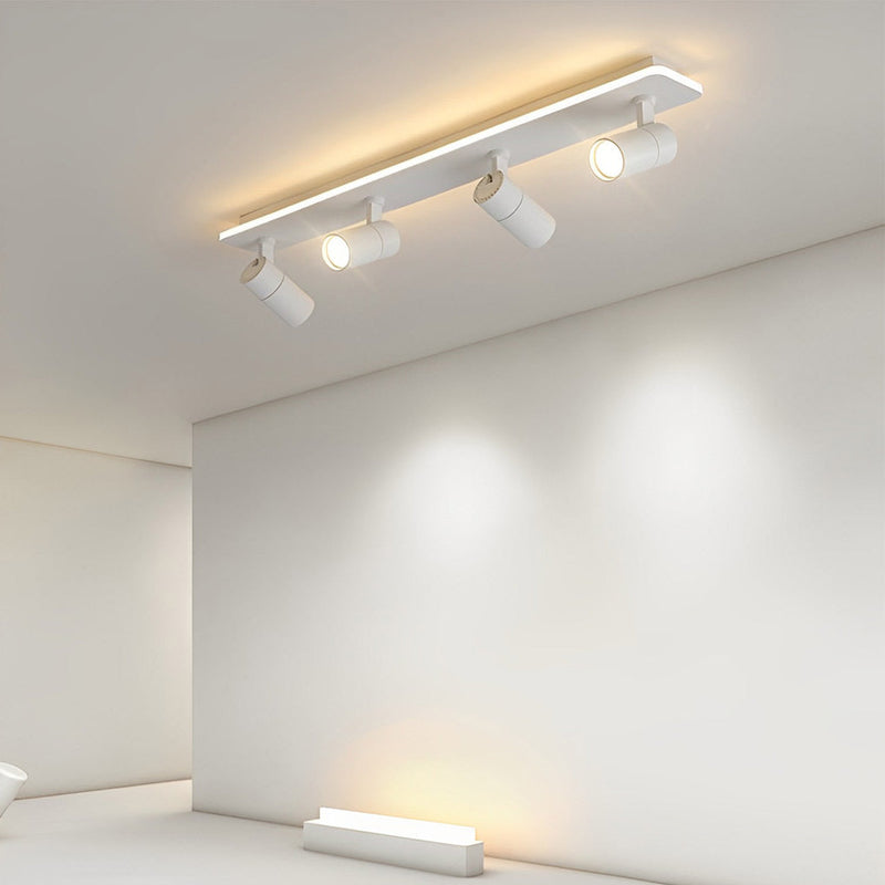 Minimalist Adjustable LED Flush Mount Spotlight - 2/3/4 Light Long Rectangular Design for Modern Home Lighting
