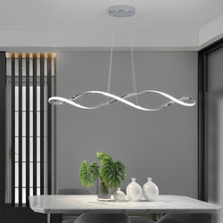 Modern Electroplating LED Chandelier with Stepless Dimming - Creative Waves Design