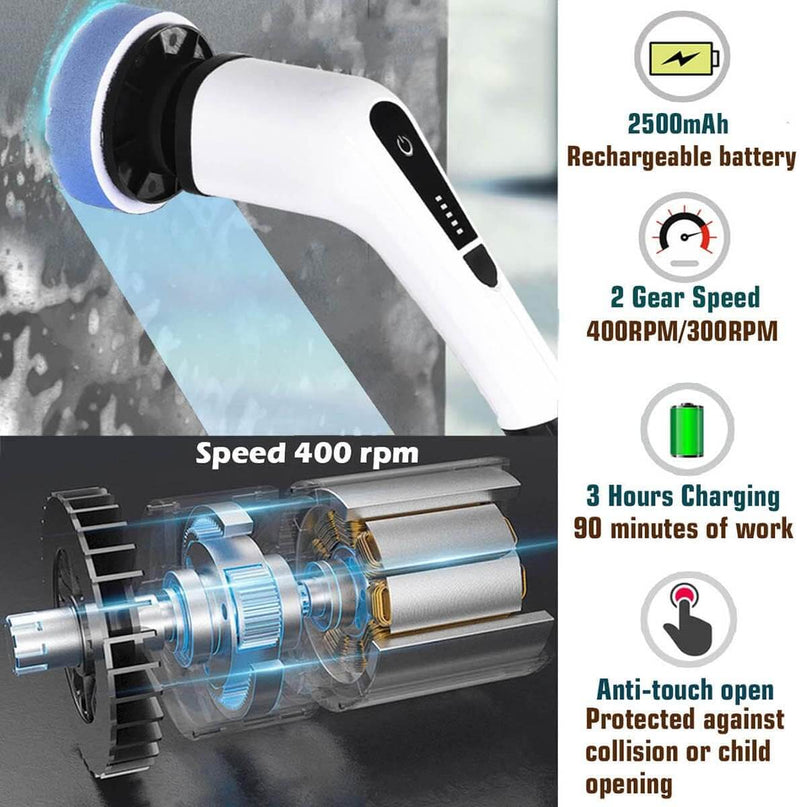7-in-1 Electric Multi-Surface Scrubber & Cleaner - Powerful, Versatile Cleaning Tool for Home & Kitchen