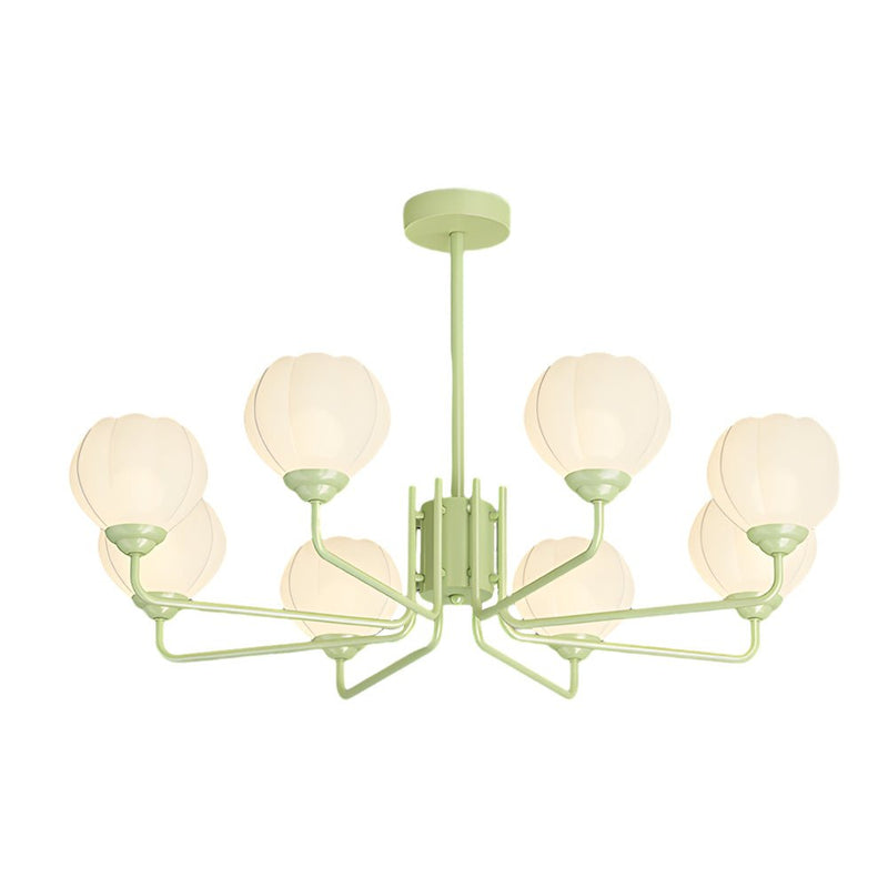 Modern 8-Flower Bell Orchid Pendant Light Fixture - Three-Step Dimming, Elegant Hanging Design