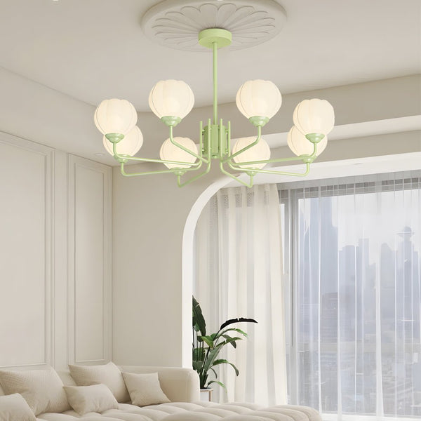 Modern 8-Flower Bell Orchid Pendant Light Fixture - Three-Step Dimming, Elegant Hanging Design