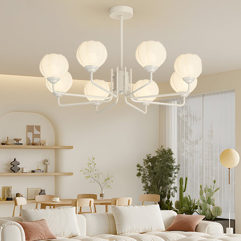 Modern 8-Flower Bell Orchid Pendant Light Fixture - Three-Step Dimming, Elegant Hanging Design