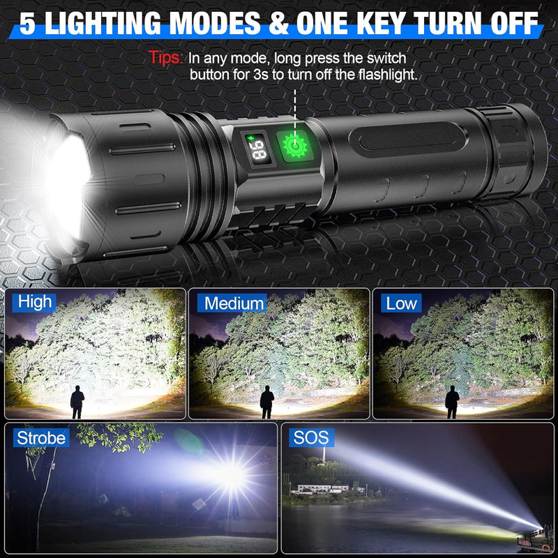 Ultra Bright LED Flashlight – High Lumens, Waterproof, Compact & Durable for Outdoor Adventures