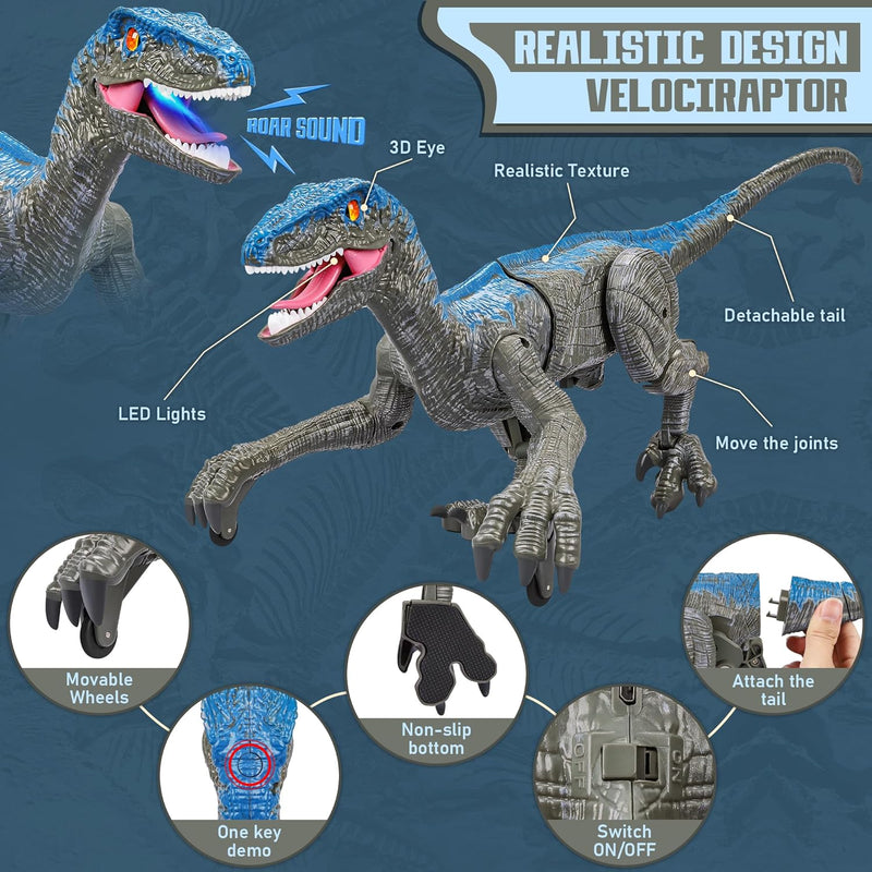 Remote Control Dinosaur Toy - Interactive T-Rex with Realistic Movements & Sounds - Perfect for Kids Ages 3+
