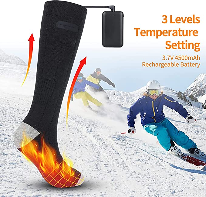 Premium Rechargeable Heated Socks for Ultimate Warmth & Comfort - Perfect for Outdoor Activities, Winter Sports, and Cold Weather