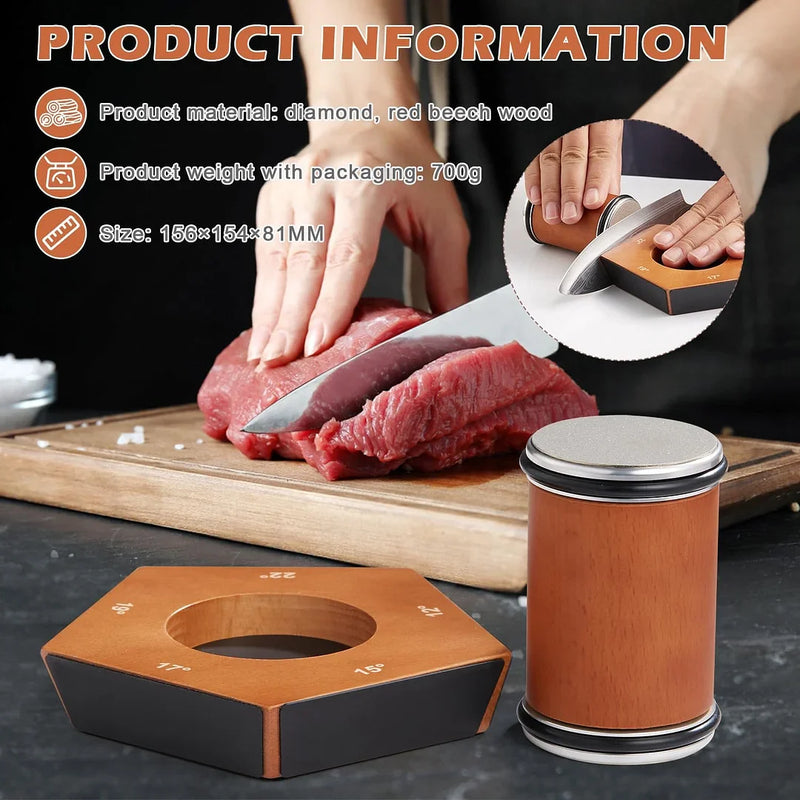 Manual Diamond Knife Sharpener Set - Precision Rolling Design for Effortless Blade Sharpening