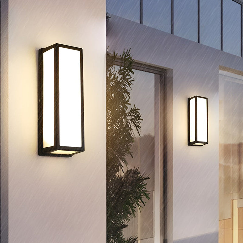 Modern Black Rectangle LED Waterproof Motion Sensor Wall Sconce - Stylish Outdoor Lighting Fixture