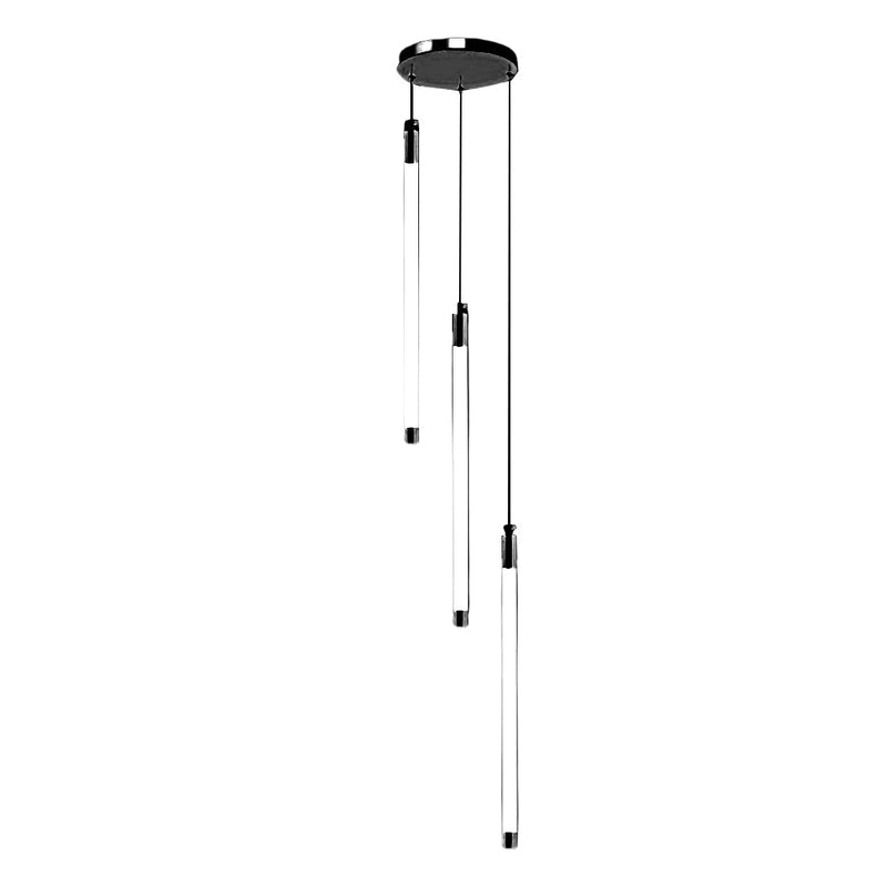 Modern Spiral Duplex LED Chandelier - Creative Long Tube Ceiling Light for Staircases