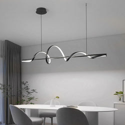 Nordic Wavy 360° Rotating LED Chandelier Light - Three-Step Dimming, Modern Design